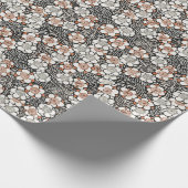 日本のヴィンテージ花模様 ラッピングペーパー (角)