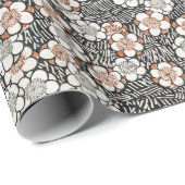 日本のヴィンテージ花模様 ラッピングペーパー (ロールコーナー)