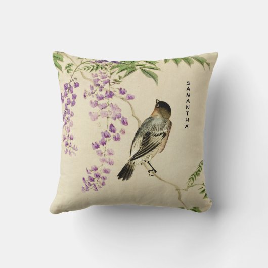 日本のヴィンテージ薄紫矢印装飾用クッション クッション (裏面)