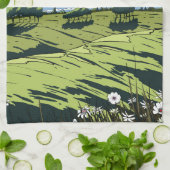 日本のヴィンテージ風景 キッチンタオル (折り畳み)