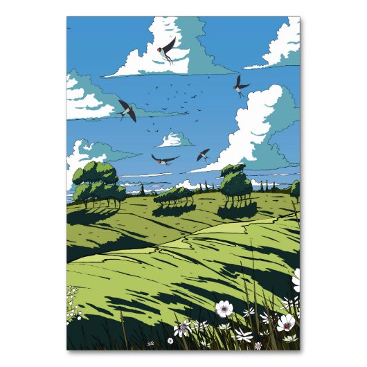 日本のヴィンテージ風景 テーブルナンバー (正面)