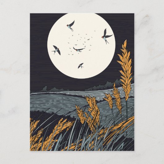 日本のヴィンテージ風景 ポストカード (正面)