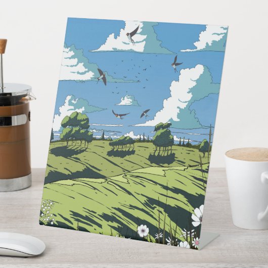 日本のヴィンテージ風景 台座サイン (インサイチュ)