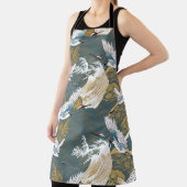 日本のヴィンテージ鶴の鳥模様 エプロン (インサイチュ)