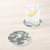 日本のヴィンテージ鶴の鳥模様 コースター (側面)