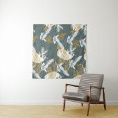 日本のヴィンテージ鶴の鳥模様 タペストリー (インサイチュ(横))