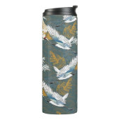 日本のヴィンテージ鶴の鳥模様 タンブラー (回転左)