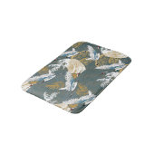 日本のヴィンテージ鶴の鳥模様 バスマット (アングル)