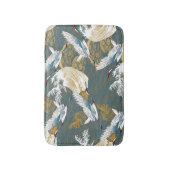 日本のヴィンテージ鶴の鳥模様 バスマット (正面縦)