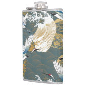 日本のヴィンテージ鶴の鳥模様 フラスク (左)