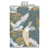 日本のヴィンテージ鶴の鳥模様 フラスク (裏面)