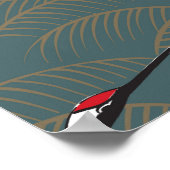 日本のヴィンテージ鶴の鳥模様 ポスター (角)