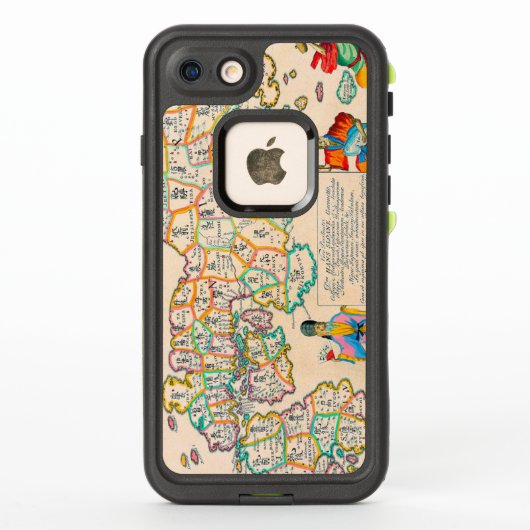 日本のヴィンテージ・アンティーク地図 LifeProof iPhoneケース (裏面)