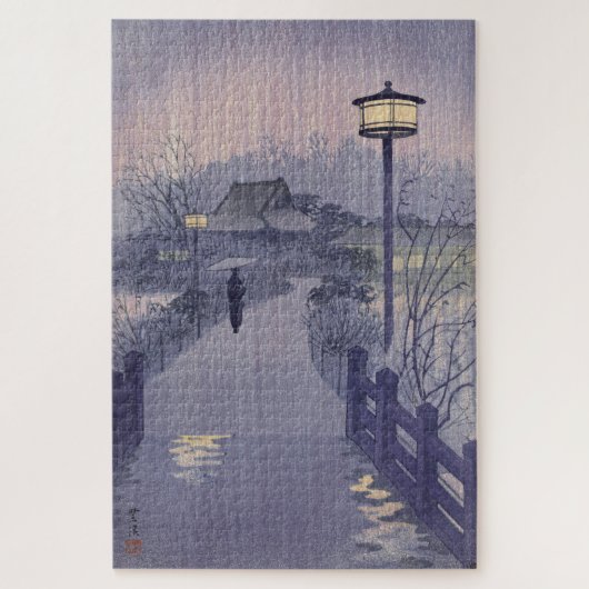 日本の不忍峠の夕暮れ ジグソーパズル (縦)