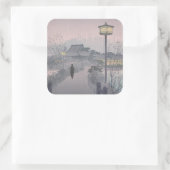 日本の不忍峠の夕暮れ スクエアシール (バッグ)