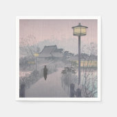 日本の不忍峠の夕暮れ スタンダードカクテルナプキン (正面)
