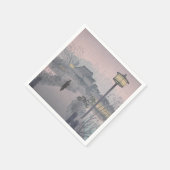 日本の不忍峠の夕暮れ スタンダードカクテルナプキン (角)