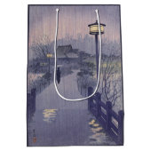 日本の不忍峠の夕暮れ ミディアムペーパーバッグ (裏面)