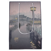 日本の不忍峠の夕暮れ ミディアムペーパーバッグ (裏面)