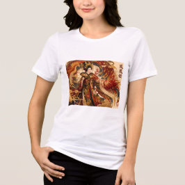 日本の不死鳥芸者アート | 神話デザイン トライブレンドTシャツ