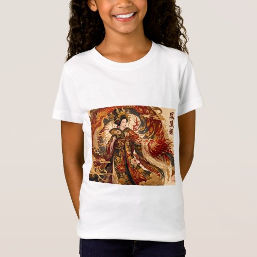 日本の不死鳥芸者アート | 神話デザイン Tシャツ (正面)