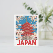 日本の五重塔と桜 ポストカード (スタンド正面)