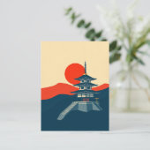日本の五重塔 ビンテージ 旅行 アート 寺院 ポストカード (スタンド正面)