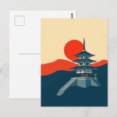 日本の五重塔 ビンテージ 旅行 アート 寺院 ポストカード (正面/裏面)