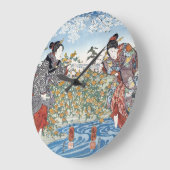 日本の井手多摩川の女子 ラージ壁時計 (傾斜)