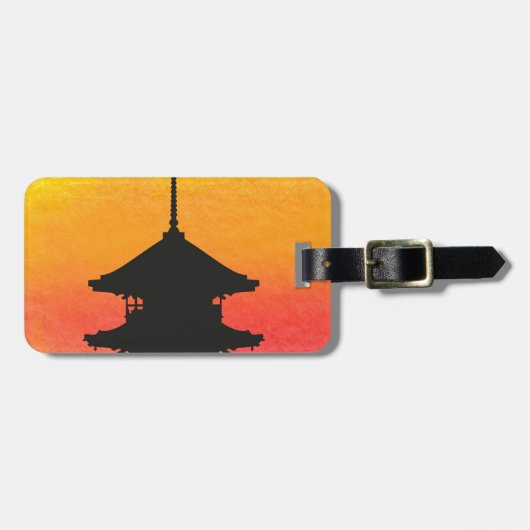 日本の京都の塔 ラゲッジタグ (正面横)