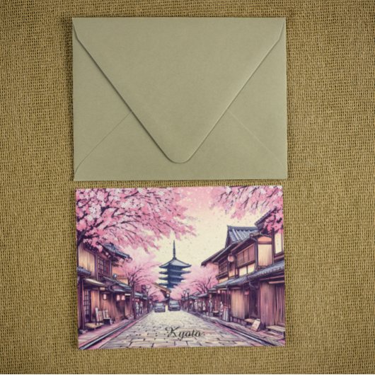 日本の京都の桜の風景 ポストカード