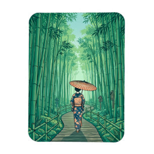 日本の京都竹林ヴィンテージ旅行 マグネット