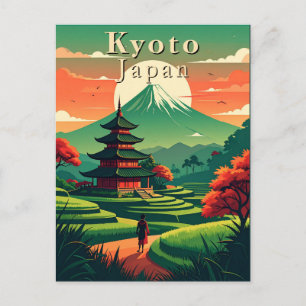 日本の京都 レトロな五重塔 富士山の風景 ポストカード