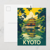 日本の京都 レトロな旅の芸術 ポストカード (正面/裏面)
