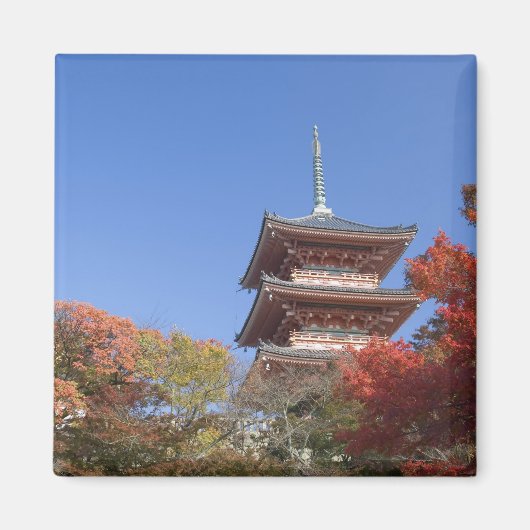 日本の京都、秋の色のパゴダ マグネット (正面)