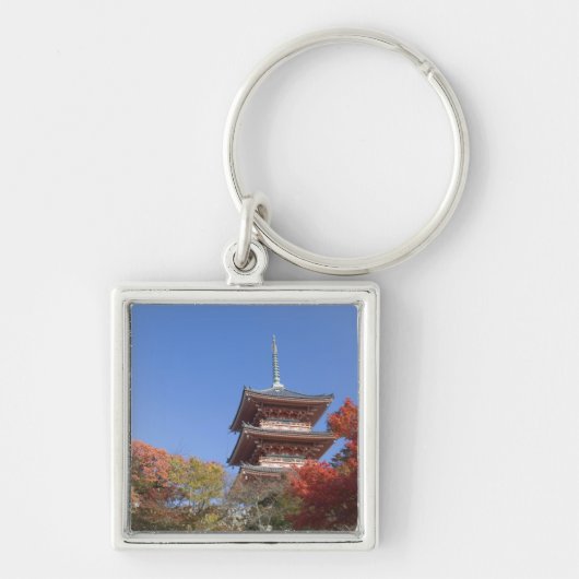 日本の京都、秋の色の塔 キーホルダー (正面)