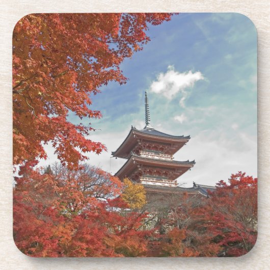 日本の京都、秋の色の塔 コースター (正面)