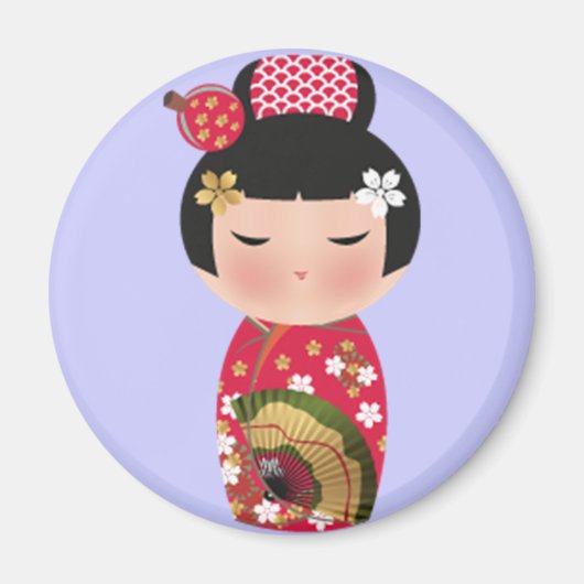 日本の人形 マグネット (正面)