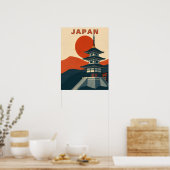 日本の仏塔寺院旅行アート ポスター (キッチン)