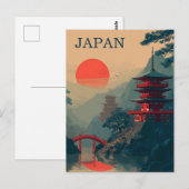 日本の仏塔 ビンテージ ポストカード (正面/裏面)