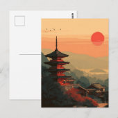 日本の仏塔 ビンテージ ポストカード (正面/裏面)
