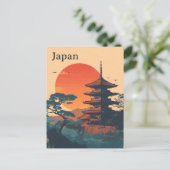 日本の仏塔 ビンテージ ポストカード (スタンド正面)