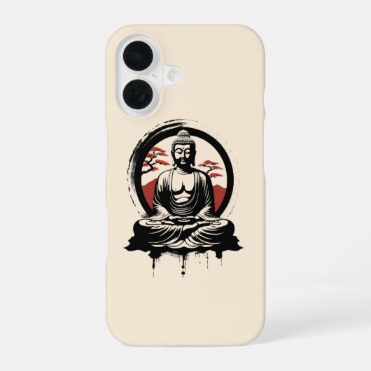日本の仏陀禅 iPhone 16ケース (裏面)