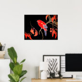 日本の伊東若冲の木の枝に赤いオウム ポスター (ホームオフィス)