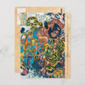 日本の伝カッコいい武士 ポストカード (正面/裏面)