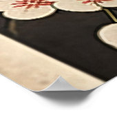 日本の伝統的なヴィンテージデザインを使用したアート作品 柴犬 富士山 花 ポスター (角)