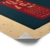 日本の伝統的なヴィンテージデザインを使用したアート作品 美しい富士山と猫 ポスター (角)