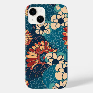 日本の伝統的なヴィンテージデザインを使用したアート作品　花 Case-Mate iPhone 14ケース