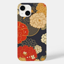 日本の伝統的なヴィンテージデザインを使用したアート作品　花 Case-Mate iPhone 14ケース