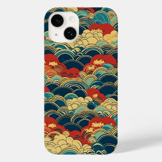 日本の伝統的なヴィンテージデザインを使用したアート作品　雲 Case-Mate iPhone 14ケース